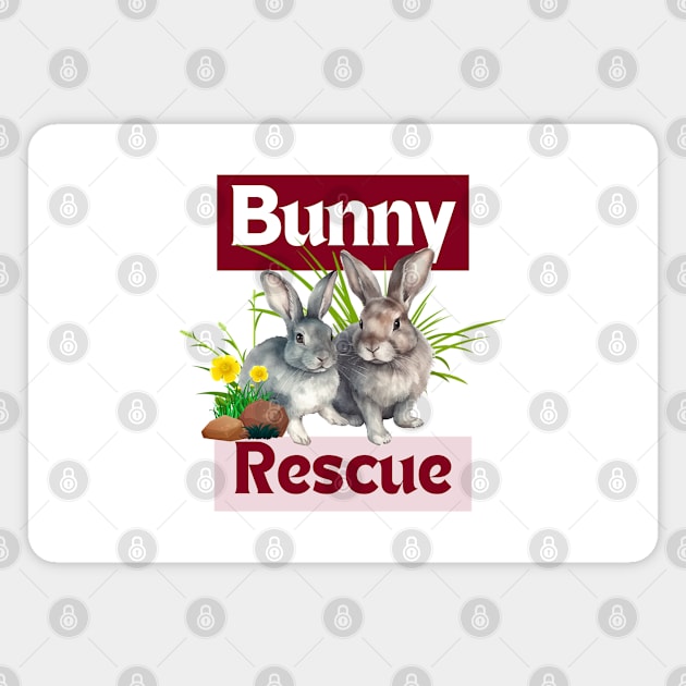 Bunny rescue Magnet by smkworld